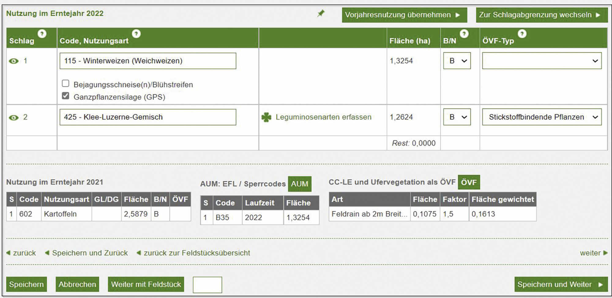 Die Antragsdaten online erfassen BLW 112022